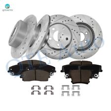 12 F-R Drilled Slotted Brake Rotor-Ceramic Brake Pad For 2006-2020 Dodge Charger picture