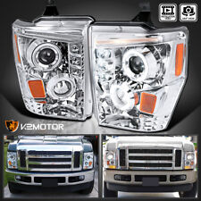 Fits 2008-2010 Ford F250 F350 Super Duty LED Halo Projector Headlights Lamps picture