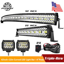 42inch LED Tri Row Light Bar Combo + 22