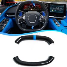 Real Carbon Steering Wheel Decor Cover Trims For C8 Corvette Stingray 2020- 2023 picture