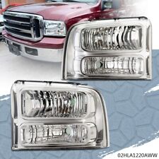 Clear Corner Clear/Chrome Headlights Fit For 2005-2007 Ford F250 F350 Super Duty picture