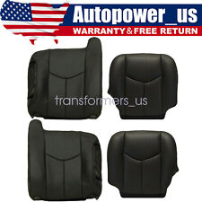 4Pcs For 2003 2004 2005 2006 Chevy Silverado GMC Sierra Front Leather Seat Cover picture