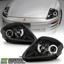 2000-2005 Mitsubishi Eclipse Black LED Halo Projector Headlights Headlamps Pair picture