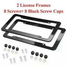 Black Car Carbon Look License Plate Frame Cover Front & Rear Universal picture