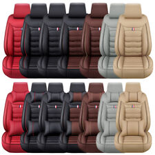 Luxury Leather Car Seat Covers Front Rear Full Set Cushion Protector Universal picture