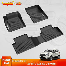 Car Floor Mat Liners 3D Mold TPE Rubber All Weather fits 2018-2021 Ford EcoSport picture