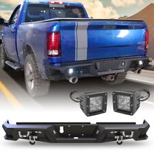 Rear Bumper w/LED Lights+License Lamps+2*D-Rings For 2009-2018 Dodge Ram 1500 US picture