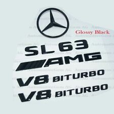 SL63 AMG V8 BITURBO Rear Star Emblem glossy Black Letter Badge Set for R231 picture
