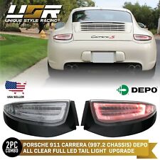 991 Style LED Light Bar ALL CLEAR Tail Light For 09-12 Porsche 911 Carrera 997 picture