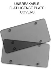 2x Smoked Flat License Plate Cover Shield Tinted Plastic Tag Protector picture