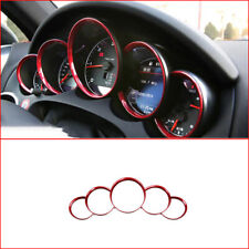 5Pc Chrome Red Dashboard Meter Ring Covers Trim For Porsche Cayenne 958 11-18 picture