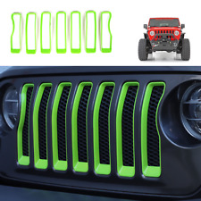 7pcs Green Front Grille Grill Inserts Cover Kit for 2018-2021 Jeep Wrangler JL picture
