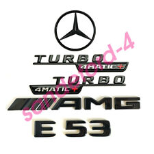 E53 SEDAN AMG TURBO 4MATIC+ Rear Star Emblem Black Badge Combo Set Mercedes W213 picture