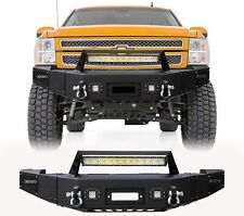 NEW Black Painted Steel Front Bumper W/LED Lights For 07-13 Chevy Silverado 1500 picture