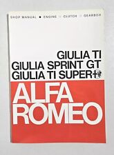 1973 Alfa Romeo Giulia GT Giulia Sprint GT Giulia TI Super Shop Manual picture
