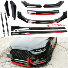 For Hyundai Front Bumper Lip Spoiler Body Kit/Side/ Skirt/ Glossy black+red picture