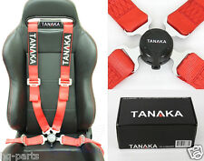 1 TANAKA UNIVERSAL RED 4 POINT CAMLOCK QUICK RELEASE RACING SEAT BELT HARNESS picture