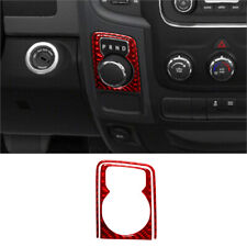 For Dodge RAM 1500 Red Carbon Fiber Interior Rotary Shifter Accent Cover Trim picture