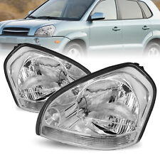 Headlights Pair Set of 2 for 2005-2009 Hyundai Tucson Chrome Housing Headlamps picture