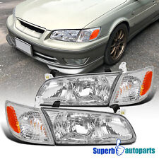 Fit 2000-2001 Toyota Camry Headlights Lamps+Corner Turn Signal Lights Left+Right picture
