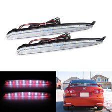2x For 2003-2008 Mazda 6 Mazdaspeed6 Clear LED Bumper Reflector Tail Brake Light picture
