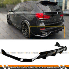 M Sport Gloss Black Rear Bumper Diffuser W/Corner Extension For 15-18 BMW X5 F15 picture