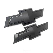 NEW Black Front Rear Bowtie Emblems 2014-15 Silverado 1500 2015-19 2500 3500 HD picture