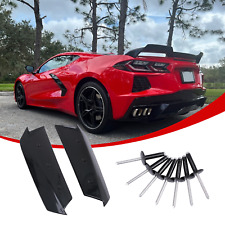 2 Pcs Carbon Flash Black Rear Spoiler Wing Wickers For Corvette C8 2020-up picture