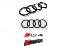 Audi RS4 8W Audi Rings Front Rear And Emblems Type Designation Black Genuine New picture