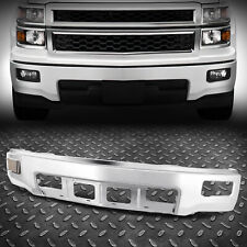 For 14-15 Chevy Silverado 1500 Chrome Front Bumper Face Bar w/ Fog Light Holes picture
