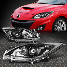 FOR 10-13 MAZDA 3 PAIR BLACK HOUSING CLEAR CORNER PROJECTOR HEADLIGHT HEAD LAMP picture