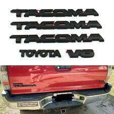 5PC Kit Overlay Blackout Fit For 2005-15 Tacoma Toyota V6 Emblem Badge Nameplate picture