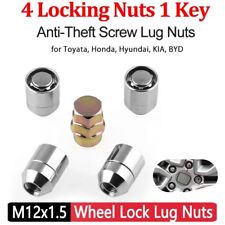 Universal M12x1.5 Wheel Alloy Security Lock Lug Nuts 4 Anti Theft Lock Nuts+Key picture
