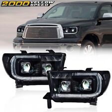 Fit For 07-13 Tundra 08-17 Sequoia Smoked/Black LED Tube Projector Headlight New picture