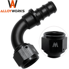 -12AN 90° Push-On Hose End fitting 12 AN Push Lock 6061-T6 Aluminum Black picture