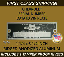 SERIAL NUMBER CHEVY CHEVROLET DOOR TAG DATA ID PLATE  1 1/4