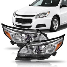 Halogen Pair Headlights For 2013-15 Chevy Malibu Chrome Headlamps Set With Bulb picture