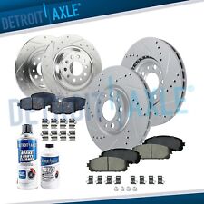 10pc Front Rear Drilled Brake Rotors Brake Pads Kit for 2014 2015 Jeep Cherokee picture