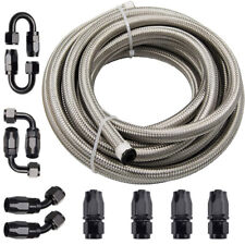 6AN 16FT Braided Oil Fuel Line Hose Stainless Steel Nylon Swivel Fitting Kits picture