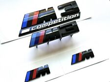 Set 4pcs fit For BMW M3 Competition Gloss Black Style Emblem+2Fender+Grill M3 picture