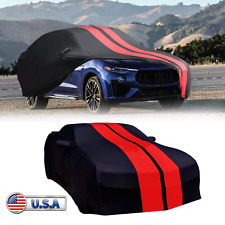 For Maserati Levante Satin Stretch Indoor Car Cover Stretch Black/Red picture
