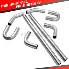 2.5” Inch Custom Exhaust Pipe Kit Tubing Mandrel Bend Straight U 90° Piping 8PCS picture