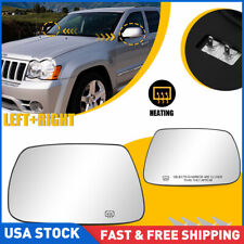 2xMirror Glass For 05-10 Jeep Grand Cherokee LH+RHt Heated Convex Backing Plate picture