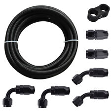 Braided 3/8 Fuel Line 6AN Oil/Gas/Fuel Hose End Fitting Hose Separator Clamp Kit picture