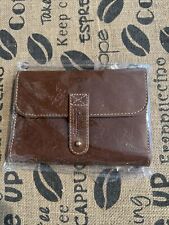 Vintage Indian Motorcycle Brown Leather Trifold Organizer Wallet Travel Pouch  picture