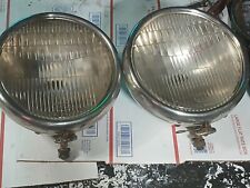 Pair Of Ford Twolight Headlamp Vintage Matching Set For Restoration Nice Glass picture