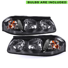 Headlights for 2000-2005 Chevy Impala Black W/ Bulbs Assembly Pairs Headlamps picture