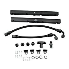 New Black Fuel Rails w/ Fittings & Crossover Hose Fits LS1/ LS6 -8AN High Flow picture
