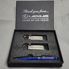 Lexus Las Vegas Luxury Gift Set Black Leather Key Chain Twist Ballpoint Pen picture