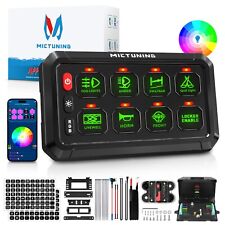 MICTUNING 8 Gang Switch Panel RGB Led Auxiliary Power Switch Relay System Marine picture